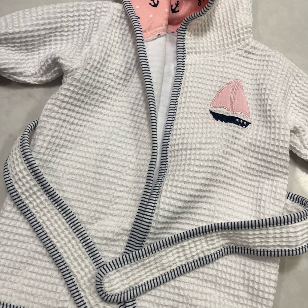 EUC Nautica Sailor Hooded Robe Size 0-9 Months. - Picture 6 of 6
